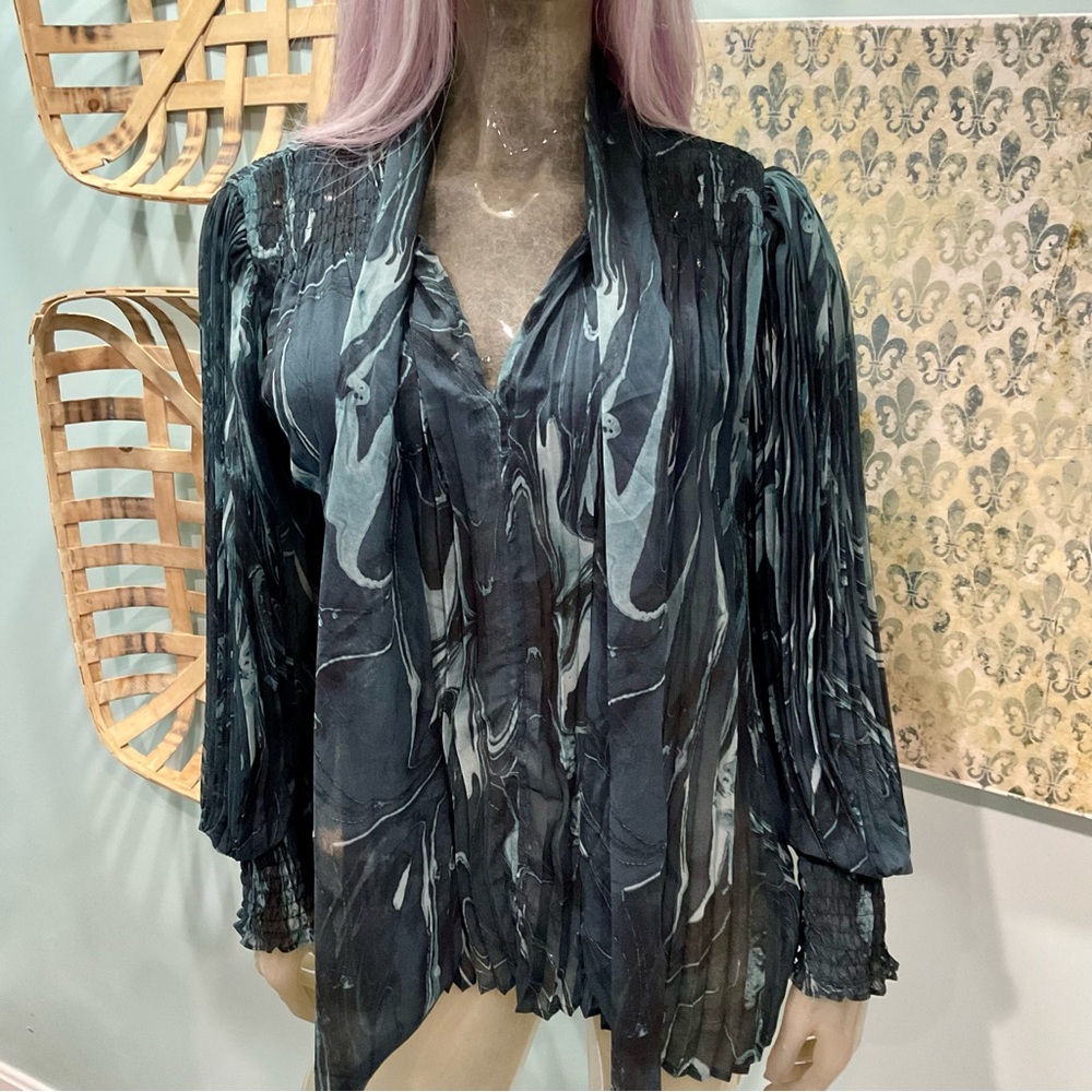 Catherine Malandrino Black and Gray Blouse